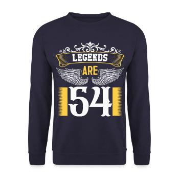 Legends are 54 years old, birthday 54 - Unisex Sweatshirt - navy - Front - Alina (178cm) & Michal (187cm)