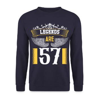 Legends are 57 years old, birthday 57 - Unisex Sweatshirt - navy - Front - Alina (178cm) & Michal (187cm)