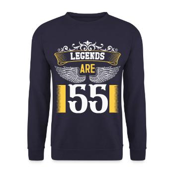 Legends are 55 years old, birthday 55 - Unisex Sweatshirt - navy - Front - Alina (178cm) & Michal (187cm)