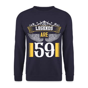 Legends are 59 years old, birthday 59 - Unisex Sweatshirt - navy - Front - Alina (178cm) & Michal (187cm)