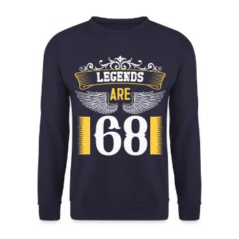 Legends are 68 years old, birthday 68 - Unisex Sweatshirt - navy - Front - Alina (178cm) & Michal (187cm)