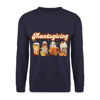 Thanksgiving - Unisex Sweatshirt - navy - Front - Alina (178cm) & Michal (187cm)
