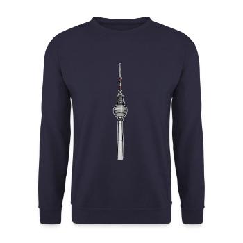Fernsehturm Berlin c - Unisex Pullover - Navy - Vorne - Alina (178cm) & Michal (187cm)
