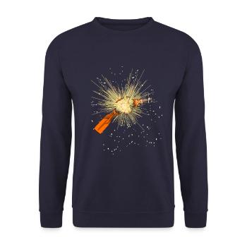 Pyro fireworks Trueno explosion - Unisex Sweatshirt - navy - Front - Alina (178cm) & Michal (187cm)