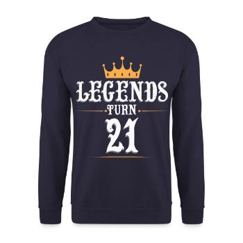 Les légendes ont 21 ans, 21 ans - Sweat-shirt Unisexe - marine - Devant - Alina (178cm) & Michal (187cm)