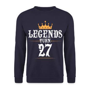 Les légendes ont 27 ans, 27 ans - Sweat-shirt Unisexe - marine - Devant - Alina (178cm) & Michal (187cm)
