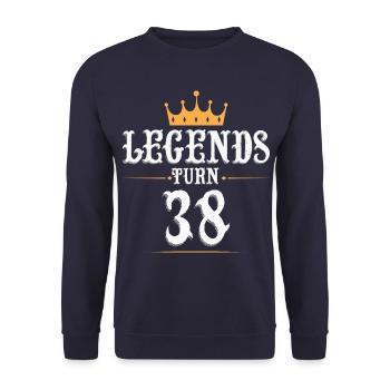 Legends turn 38 years old, 38 birthday - Unisex Sweatshirt - navy - Front - Alina (178cm) & Michal (187cm)