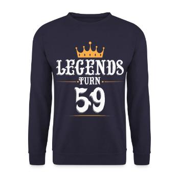 Legends turn 59 years old, 59 birthday - Unisex Sweatshirt - navy - Front - Alina (178cm) & Michal (187cm)