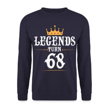 Legends turn 68, 68 birthday - Unisex Sweatshirt - navy - Front - Alina (178cm) & Michal (187cm)