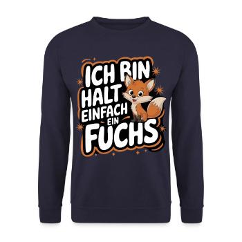 Fuchs Füchse Wildtier Waldtier Rotfuchs - Unisex Pullover - Navy - Vorne - Alina (178cm) & Michal (187cm)