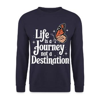 Schmetterling Monarchfalter Bunt Schmetterlinge - Unisex Pullover - Navy - Vorne - Alina (178cm) & Michal (187cm)