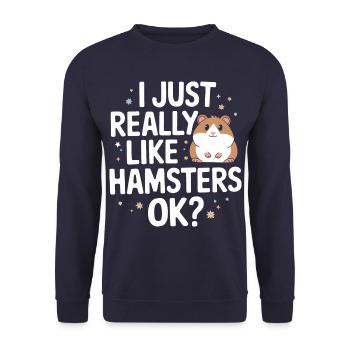 Hamster - Unisex Pullover - Navy - Vorne - Alina (178cm) & Michal (187cm)