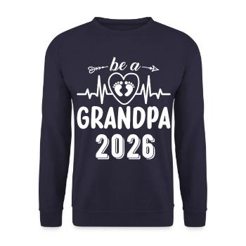 Devenez un grand-père avec un battement de cœur en 2026 - Sweat-shirt Unisexe - marine - Devant - Alina (178cm) & Michal (187cm)