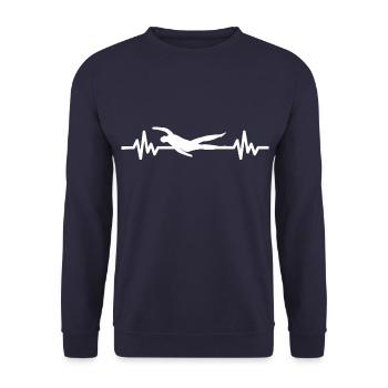 Heartbeat Swimmer - Diver Water Sports Athlete - Unisex Sweatshirt - navy - Front - Alina (178cm) & Michal (187cm)