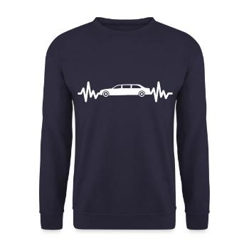 Auto Limousine Herzschlag Luxus Style - Unisex Pullover - Navy - Vorne - Alina (178cm) & Michal (187cm)