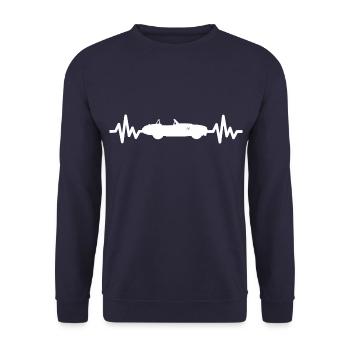 Convertible Vintage Car Heartbeat Style - Unisex Sweatshirt - navy - Front - Alina (178cm) & Michal (187cm)