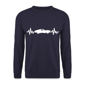 Muscle Car Car Cart Heartbeat Style - Sweat-shirt Unisexe - marine - Devant - Alina (178cm) & Michal (187cm)