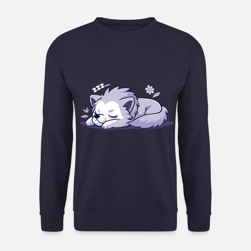Sleeping Wolf - Sticker - Unisex Sweatshirt - navy