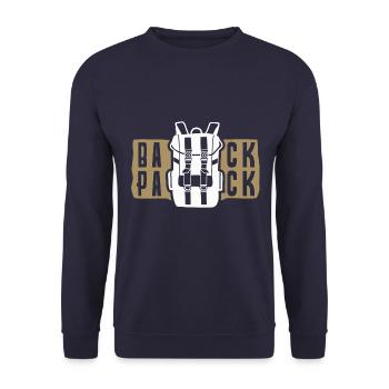 Backpack, celebrations, travel, bike tour.Gift.Stock - Unisex Sweatshirt - navy - Front - Alina (178cm) & Michal (187cm)