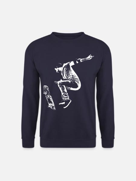 Skater Boy Halfpipe Fly Street Art - Unisex Pullover - Navy