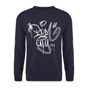 Potsdam City PDM Graffiti Design - Unisex Sweatshirt - navy - Front - Alina (178cm) & Michal (187cm)
