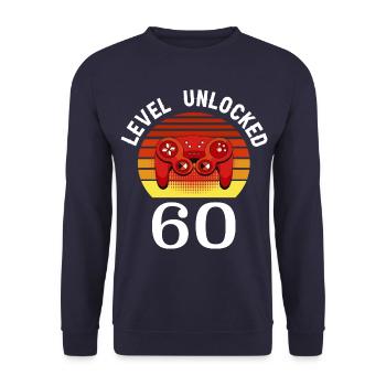 Level 60 unlocked 60 Birthday 60 years old - Unisex Sweatshirt - navy - Front - Alina (178cm) & Michal (187cm)