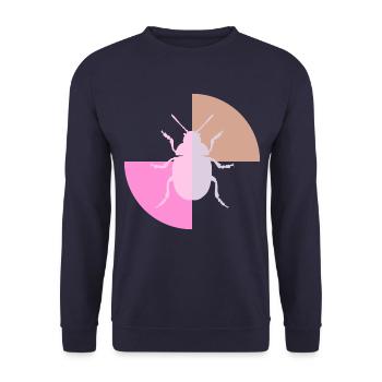 Duo Pastellgrau Rosa - Unisex Pullover - Navy - Vorne - Alina (178cm) & Michal (187cm)