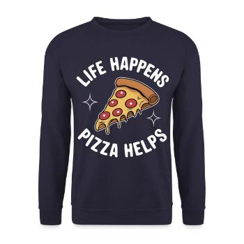Pizza Italie Restauration rapide - Sweat-shirt Unisexe - marine - Devant - Alina (178cm) & Michal (187cm)