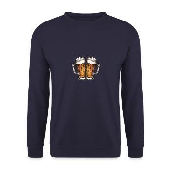 Beer Mug Beer Toast - Unisex Sweatshirt - navy - Front - Alina (178cm) & Michal (187cm)