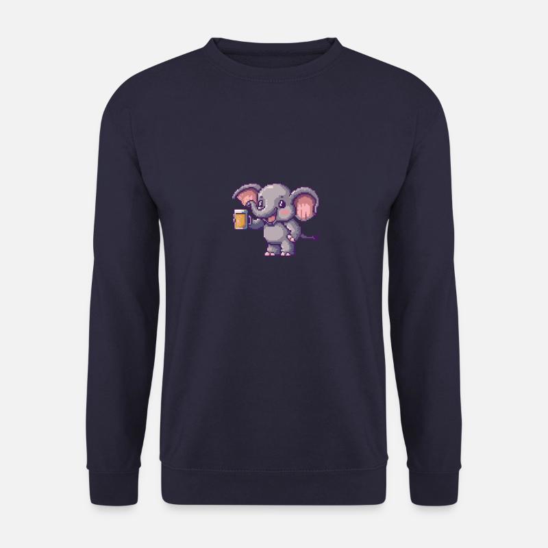 Elefant Bier Pixel - Unisex Pullover - Navy