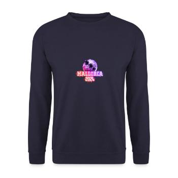 Mallorca 2024 Palm Trees - Unisex Sweatshirt - navy - Front - Alina (178cm) & Michal (187cm)
