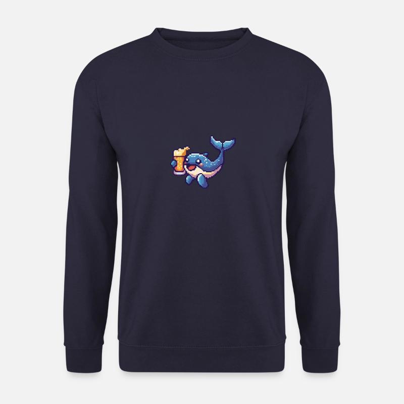 Baleine bière Pixel - Sweat-shirt Unisexe - marine