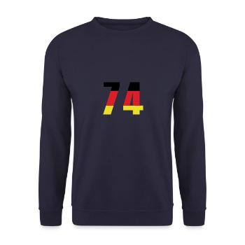 74 Numéro Allemagne Maillot - Sweat-shirt Unisexe - marine - Devant - Alina (178cm) & Michal (187cm)