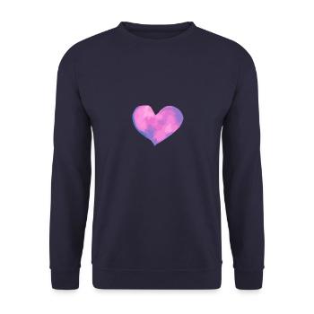 Symbole Du Coeur Amour Dans L’amour - Sweat-shirt Unisexe - marine - Devant - Alina (178cm) & Michal (187cm)