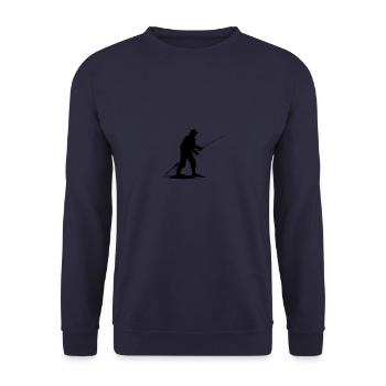 Fishing Sport Silhouette - Unisex Sweatshirt - navy - Front - Alina (178cm) & Michal (187cm)