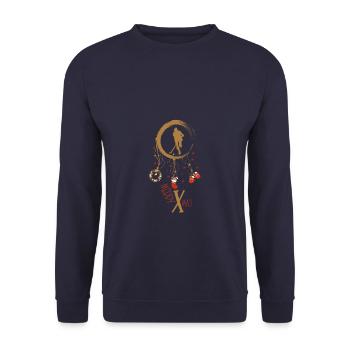 Hockeyspielerin Weihnachten Weihnachtstraumfänger - Unisex Pullover - Navy - Vorne - Alina (178cm) & Michal (187cm)