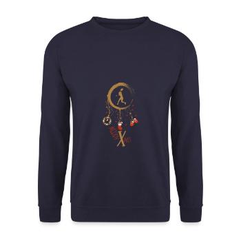 Tennis Frau Weihnachten Weihnachtstraumfänger - Unisex Pullover - Navy - Vorne - Alina (178cm) & Michal (187cm)