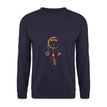 Paraglider Weihnachten Weihnachtstraumfänger - Unisex Pullover - Navy - Vorne - Alina (178cm) & Michal (187cm)