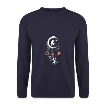 Baseball Weihnachten Weihnachtstraumfänger - Unisex Pullover - Navy - Vorne - Alina (178cm) & Michal (187cm)