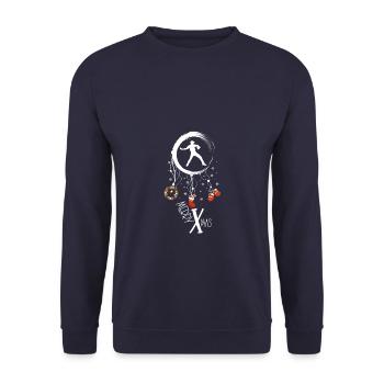Baseball Weihnachten Weihnachtstraumfänger - Unisex Pullover - Navy - Vorne - Alina (178cm) & Michal (187cm)