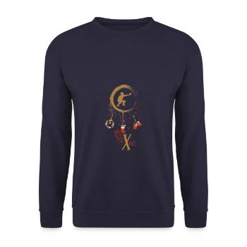 Baseball Weihnachten Weihnachtstraumfänger - Unisex Pullover - Navy - Vorne - Alina (178cm) & Michal (187cm)