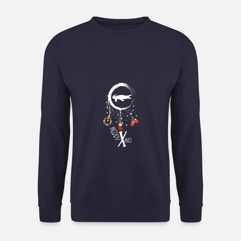 Krokodil Weihnachten Weihnachtstraumfänger - Unisex Pullover - Navy