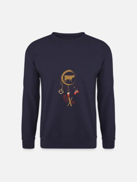 Kuh Weihnachten Weihnachtstraumfänger - Unisex Pullover - Navy