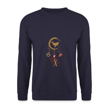 Delfin Weihnachten Weihnachtstraumfänger - Unisex Pullover - Navy - Vorne - Alina (178cm) & Michal (187cm)