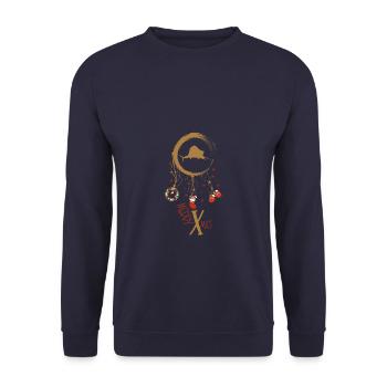 Marlin Weihnachten Weihnachtstraumfänger - Unisex Pullover - Navy - Vorne - Alina (178cm) & Michal (187cm)
