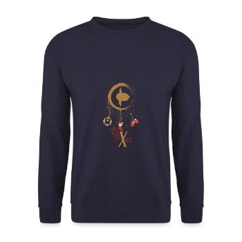 Mondfisch Weihnachten Weihnachtstraumfänger - Unisex Pullover - Navy - Vorne - Alina (178cm) & Michal (187cm)