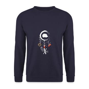 Igel Weihnachten Weihnachtstraumfänger - Unisex Pullover - Navy - Vorne - Alina (178cm) & Michal (187cm)