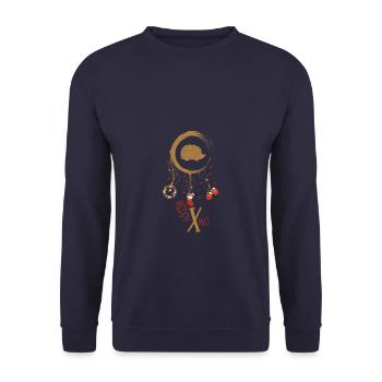 Igel Weihnachten Weihnachtstraumfänger - Unisex Pullover - Navy - Vorne - Alina (178cm) & Michal (187cm)