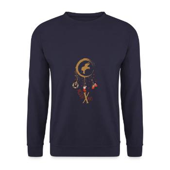 Elefant Weihnachten Weihnachtstraumfänger - Unisex Pullover - Navy - Vorne - Alina (178cm) & Michal (187cm)