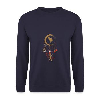 Papagei Weihnachten Weihnachtstraumfänger - Unisex Pullover - Navy - Vorne - Alina (178cm) & Michal (187cm)